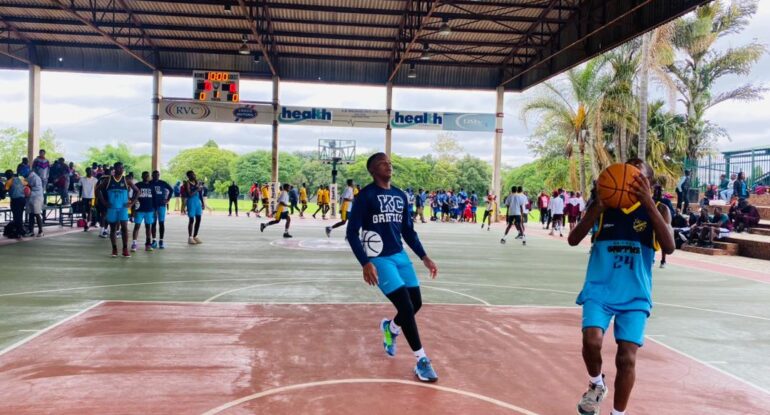 Some of the players of the Kutama basketball team